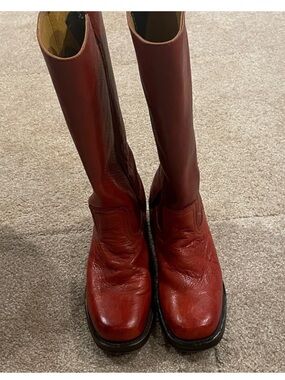 Red Frye Campus vintage boot